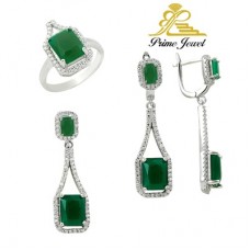 Gümüş zirkon taşlı set